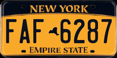 NY license plate FAF6287