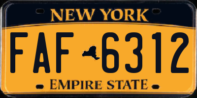 NY license plate FAF6312