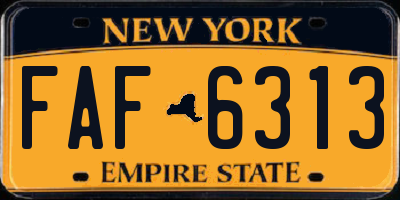 NY license plate FAF6313
