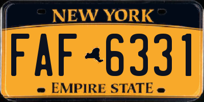 NY license plate FAF6331