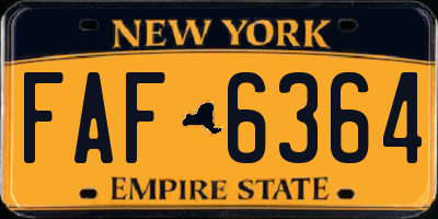 NY license plate FAF6364