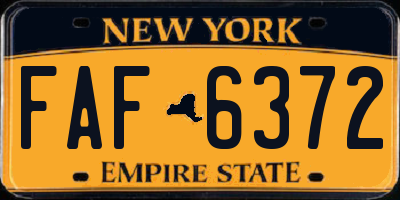 NY license plate FAF6372