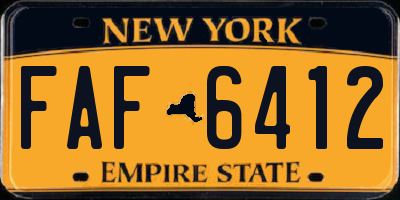 NY license plate FAF6412