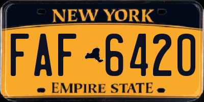 NY license plate FAF6420