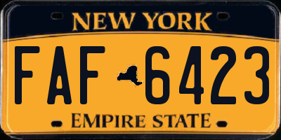NY license plate FAF6423