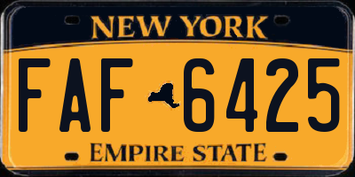 NY license plate FAF6425