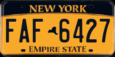 NY license plate FAF6427