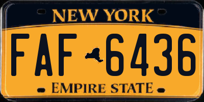 NY license plate FAF6436