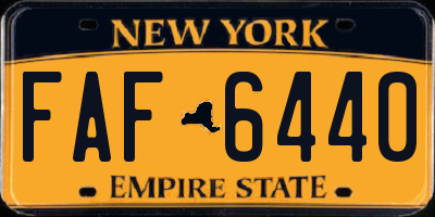 NY license plate FAF6440