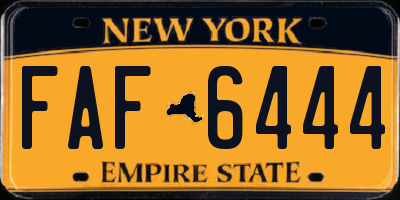 NY license plate FAF6444