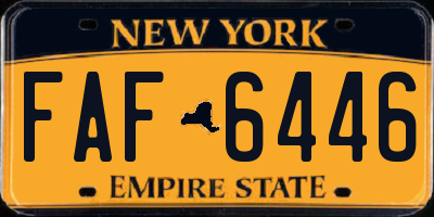 NY license plate FAF6446