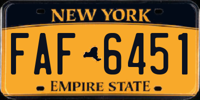 NY license plate FAF6451