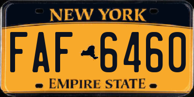 NY license plate FAF6460
