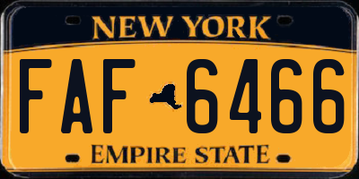 NY license plate FAF6466