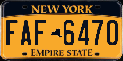 NY license plate FAF6470