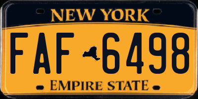 NY license plate FAF6498