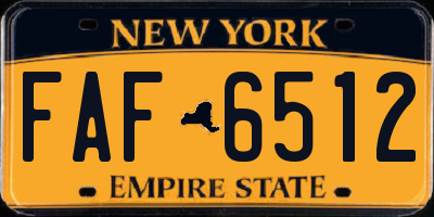 NY license plate FAF6512