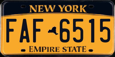NY license plate FAF6515