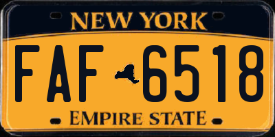 NY license plate FAF6518