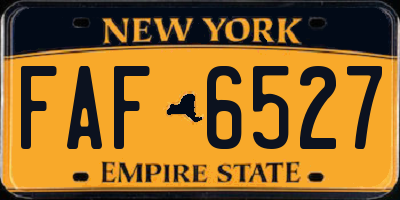 NY license plate FAF6527