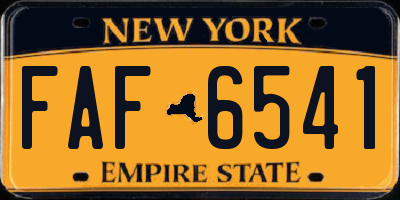 NY license plate FAF6541