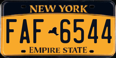 NY license plate FAF6544