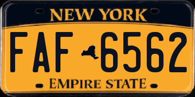 NY license plate FAF6562