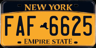 NY license plate FAF6625