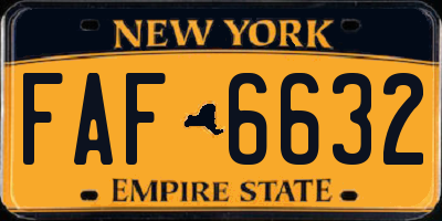 NY license plate FAF6632