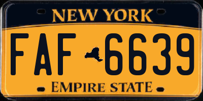 NY license plate FAF6639