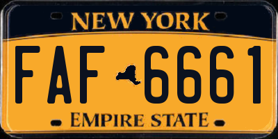 NY license plate FAF6661