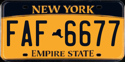 NY license plate FAF6677