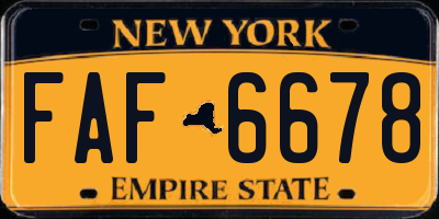 NY license plate FAF6678