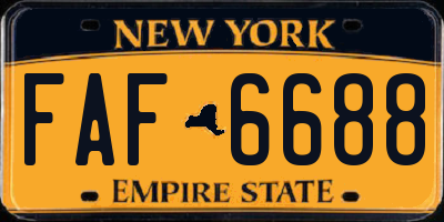 NY license plate FAF6688