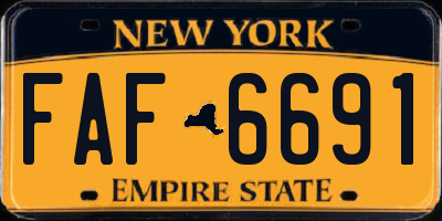 NY license plate FAF6691