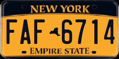 NY license plate FAF6714