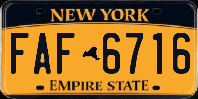 NY license plate FAF6716
