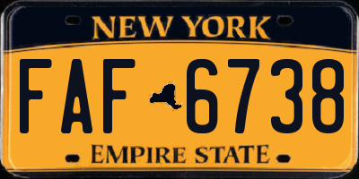 NY license plate FAF6738