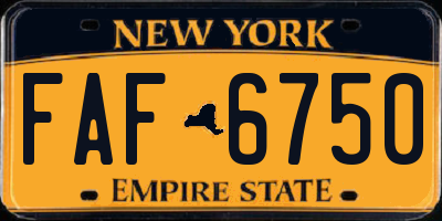 NY license plate FAF6750