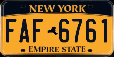 NY license plate FAF6761