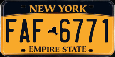 NY license plate FAF6771