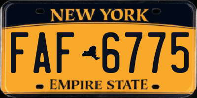 NY license plate FAF6775