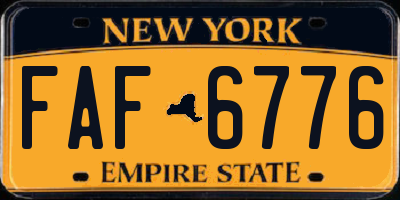 NY license plate FAF6776