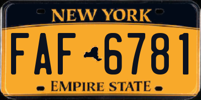 NY license plate FAF6781