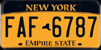 NY license plate FAF6787