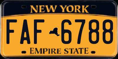 NY license plate FAF6788