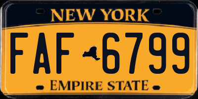 NY license plate FAF6799