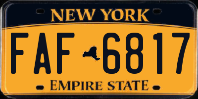 NY license plate FAF6817