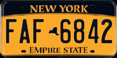 NY license plate FAF6842