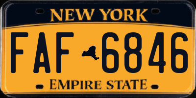 NY license plate FAF6846